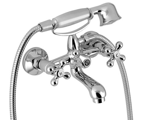 Vanová nástěnná baterie s příslušenstvím, chrom - 99121,0