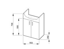 Skříňka s umyvadlem 53cm LYRA PACK (1)