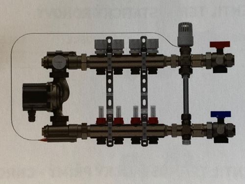 Set rozdělovač-sběrač 40.06 1"x3/4"EK, 5 okruhů