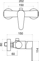 Sprchová baterie horní vývod 150mm Titania Fresh chrom - 96062/1,0 (1)